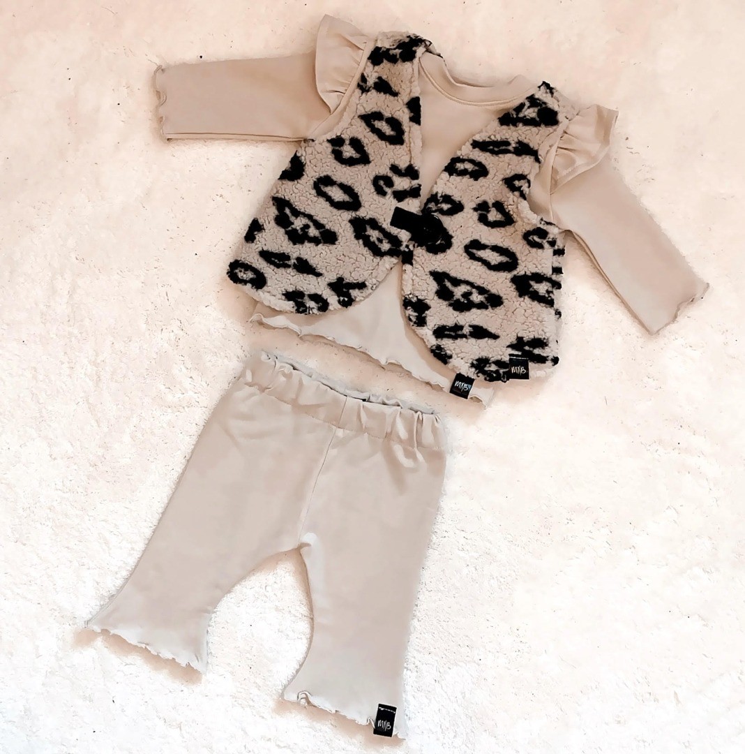 Babykleding Effen beige ruffle flared