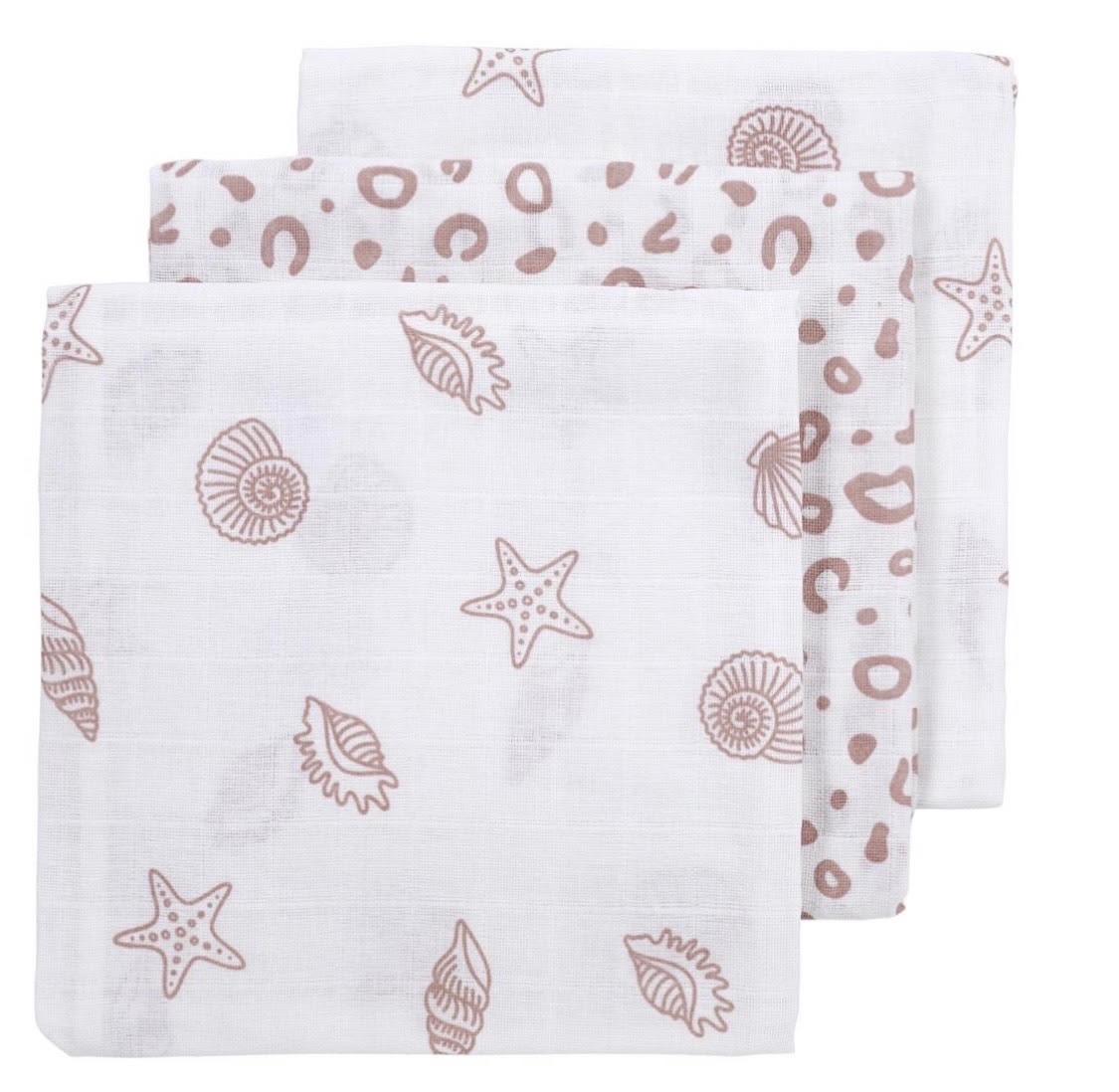 Orkaan breedtegraad band HYDROFIELE LUIERS 3-PACK SHELLS - LILAC - 70X70 CM - Meyco - Hydrofiele  doeken - Made for Baby